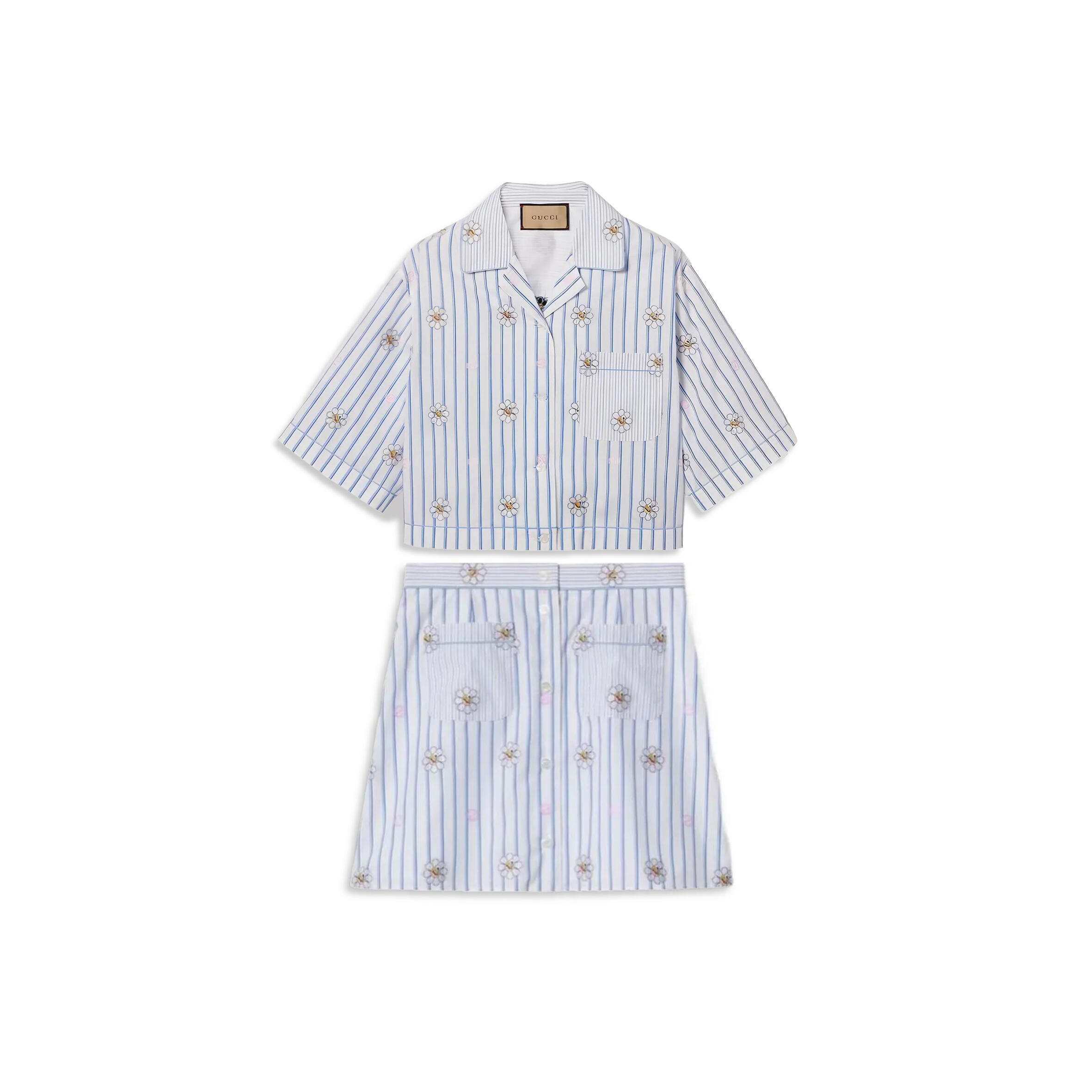 Gvc*1 ss24 floral striped print short-sleeved shirt 781761